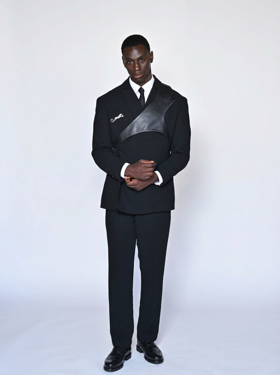 Plastron Cuir Noir
